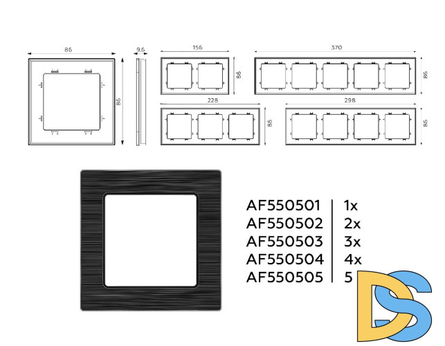 Рамка двухместная Ambrella Volt Platos AF550502