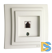 Розетка телефонная Rj45 Cat3 Mono Electric Despina-Larissa белый 500-001925-124