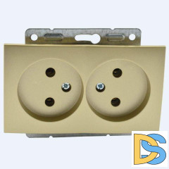 Розетка двойная без земли Mono Electric Despina-Larissa 16А 250В титан 500-002205-121