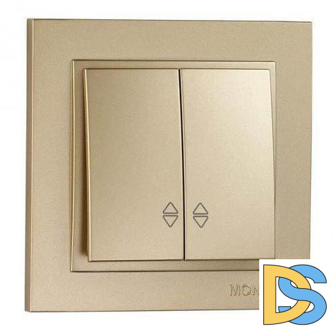 Выключатель двухклавишный проходной Mono Electric Despina 10А 250В титан 102-222223-111