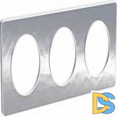 Рамка 3-ая (тройная), Алюминий Martele (металл), серия Odace, Schneider Electric