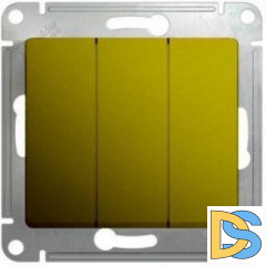 Выключатель 3-клавишный, Фисташковый, серия Glossa, Schneider Electric