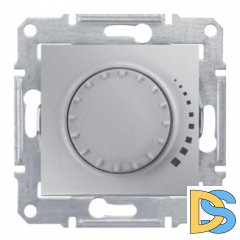 Диммер поворотно-нажимной, 500Вт для ламп накаливания, Алюминий, серия Sedna, Schneider Electric