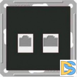 Розетка телефонная+компьютерная RJ-11/RJ-45 кат. 5e, Черный бархат, серия Wessen 59, Schneider Electric