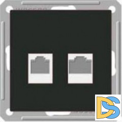 Розетка телефонная+компьютерная RJ-11/RJ-45 кат. 5e, Черный бархат, серия Wessen 59, Schneider Electric