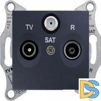 Розетка телевизионная проходная ТV-FМ-SАТ, Графит, серия Sedna, Schneider Electric