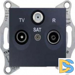 Розетка телевизионная проходная ТV-FМ-SАТ, Графит, серия Sedna, Schneider Electric
