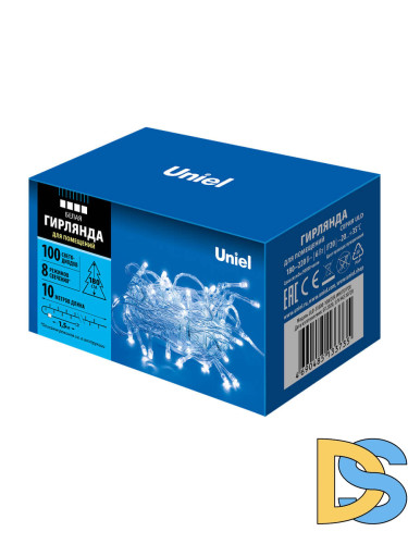 Светодиодная гирлянда (UL-00007201) Uniel 220V белый ULD-S1000-100/DTA White IP20