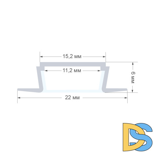 Профиль алюминиевый (рассеиватель, заглушки - 2 шт.) Apeyron 08-02-Б