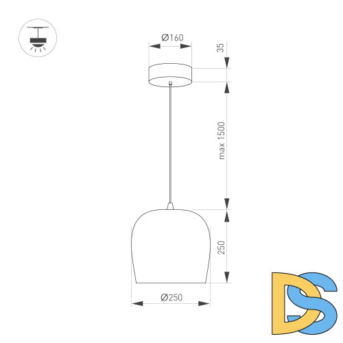 Подвесной светильник Arlight SP-PEONY-HANG-R250-15W Day4000 (BK, 65 deg, 230V) 039549