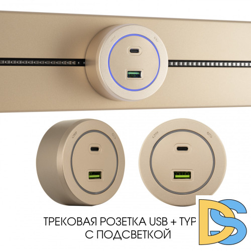 Трековая розетка Arte Milano Am-track-sockets-39 399731TS/USB-Type-C Gold