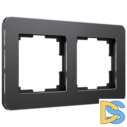 Рамка на 2 поста Werkel Platinum (черный алюминий) W0022608