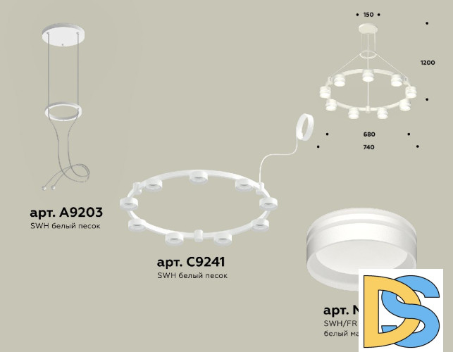 Подвесная люстра Ambrella Light Traditional (A9203, C9241, N8477) XR92031903
