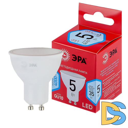 Лампа светодиодная Эра GU10 5W 4000K LED MR16-5W-840-GU10 R Б0050689