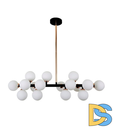Люстра на штанге Lumina Deco Marsiada LDP 6033-16 BK+MD
