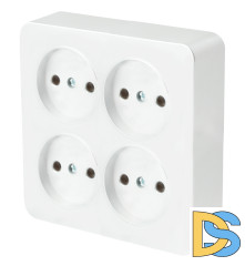 Розетка 4-местная б/з Stekker София MST10-14S-01 49309