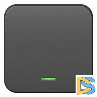 Переключатель 1-клавишный  с подсветкой 10А,250B, изолир пластина Schneider Blanca Антрацит