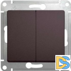 Выключатель 2-клавишный, Графит, серия Glossa, Schneider Electric