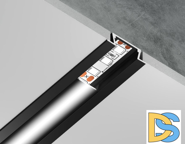 Алюминиевый встраиваемый профиль Ambrella Light Alum Profile GP1001BK/BK