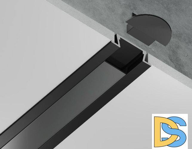 Алюминиевый встраиваемый профиль Ambrella Light Alum Profile GP1001BK/BK