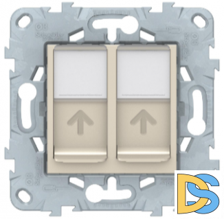 Розетка компьютерная 2-ая кат.6, RJ-45 (интернет), Бежевый, серия Unica New, Schneider Electric