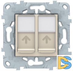 Розетка компьютерная 2-ая кат.6, RJ-45 (интернет), Бежевый, серия Unica New, Schneider Electric