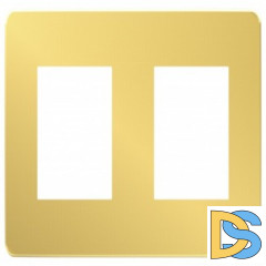 Рамка 2-ая (двойная), Золото/Бежевый, серия Unica Studio, Schneider Electric