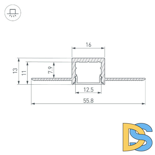 Алюминиевый профиль Arlight SL-LINIA16-FANTOM-2000 ANOD 049012