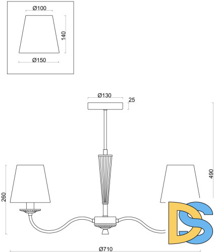 Люстра на штанге Freya Osborn FR2027PL-05N