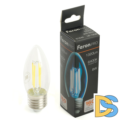Светодиодная лампа Feron LB-1208 E27 8W 6400K 51243