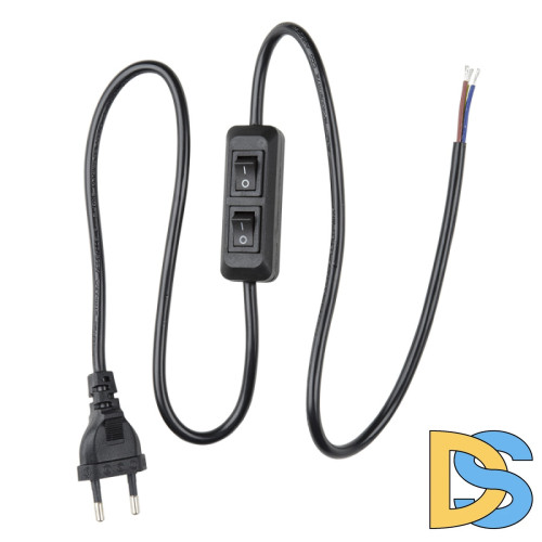 Шнур сетевой с вилкой и выключателем Uniel UCX-C90/02A-100 BLACK UL-00007465