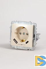 Розетка с/з зарядка (Type C+USB) ELBI Zena Vega 609-010300-334