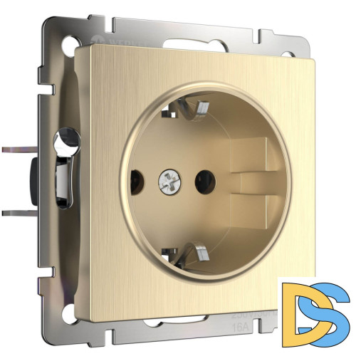 Розетка с заземлением и шторками Werkel шампань рифленый W1171110 4690389159756