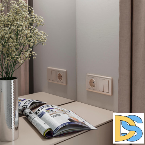 Розетка с заземлением и шторками Werkel шампань рифленый W1171110 4690389159756