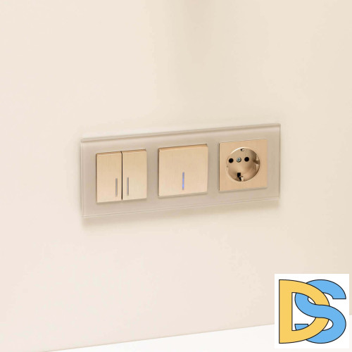 Розетка с заземлением и шторками Werkel шампань рифленый W1171110 4690389159756