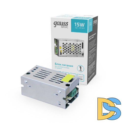Блок питания Gauss Basic 15Вт DC12 IP20 BT500
