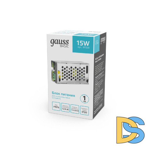 Блок питания Gauss Basic 15Вт DC12 IP20 BT500