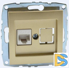 Розетка компьютерная Rj45 Cat6 Mono Electric Despina-Larissa титан 500-002205-125