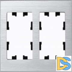 Рамка 2-ая (двойная), Металл Серебро, серия Atlas Design Nature, Schneider Electric