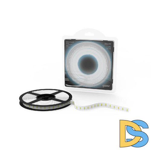 Светодиодная влагозащищенная лента Gauss 7,2W/m 30LED/m 5050SMD холодный белый 5M 311000307