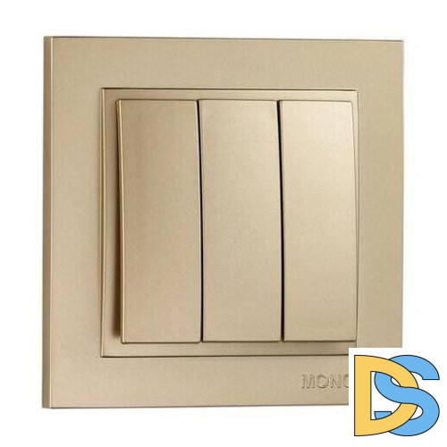 Выключатель трехклавишный Mono Electric Despina 10А 250В титан 102-222222-114
