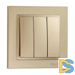 Выключатель трехклавишный Mono Electric Despina 10А 250В титан 102-222222-114