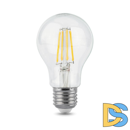Лампа светодиодная филаментная Gauss E27 10W 2700К прозрачная 102802110