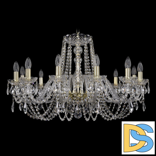 Подвесная люстра Bohemia Ivele Crystal 1402/12/300 G Leafs