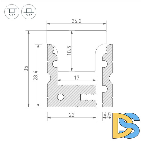 Профиль Arlight ARH-FLOOR27-H28-2000 ANOD 038356