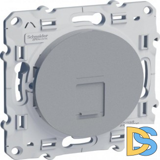 Розетка компьютерная 1-ая кат.6, RJ-45 (интернет), Алюминий, серия Odace, Schneider Electric