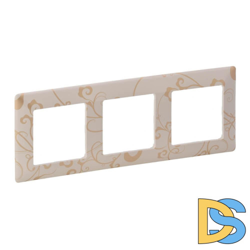 Рамка 3-постовая Legrand Valena Life Ампир бежевый 754113