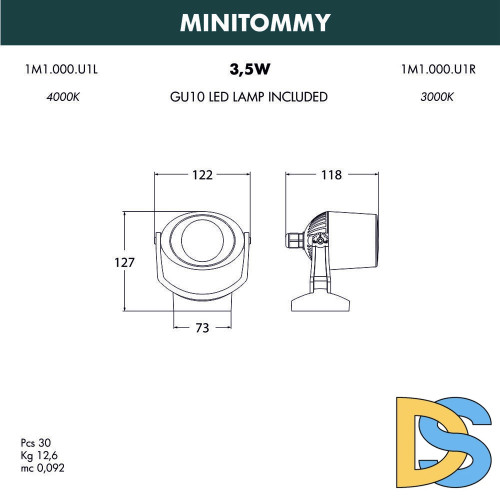Уличный настенный светодиодный светильник Fumagalli Minitommy 1M1.000.000.WXU1L