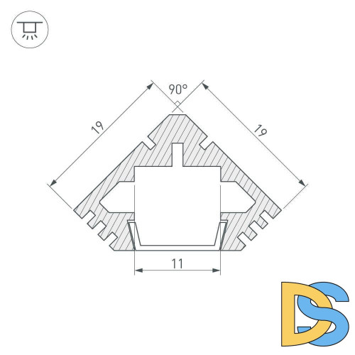 Профиль Arlight PDS45-T-2000 ANOD 012092