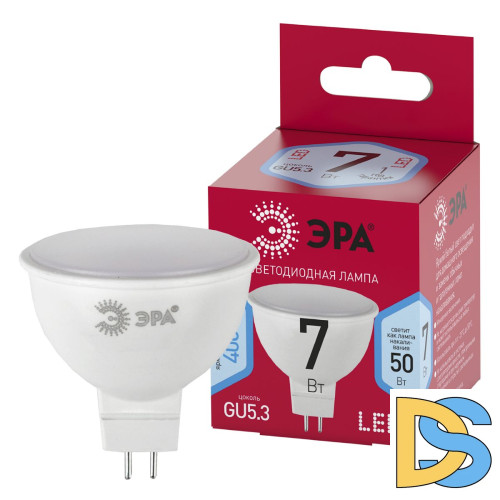 Лампа светодиодная Эра GU5.3 7W 4000K LED MR16-7W-840-GU5.3 R Б0050690